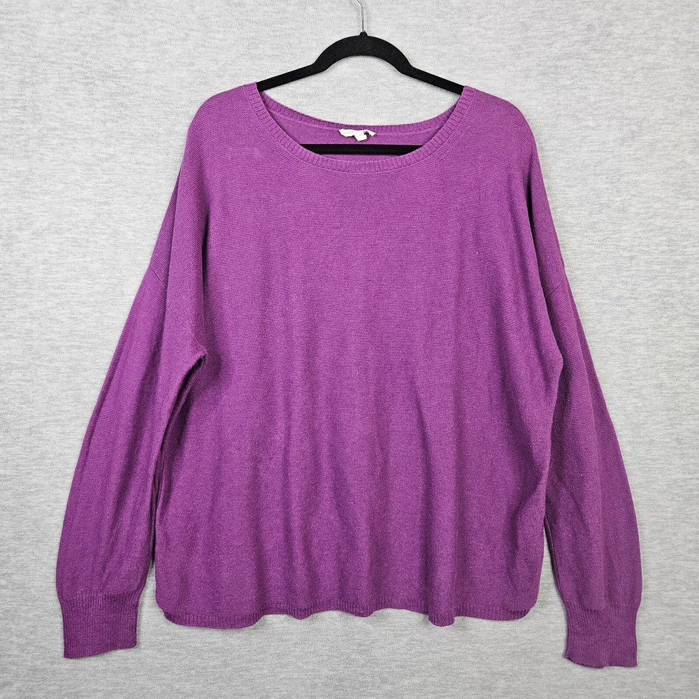 Eileen Fisher Women's Purple Pullover Light Weight Sweater Size L